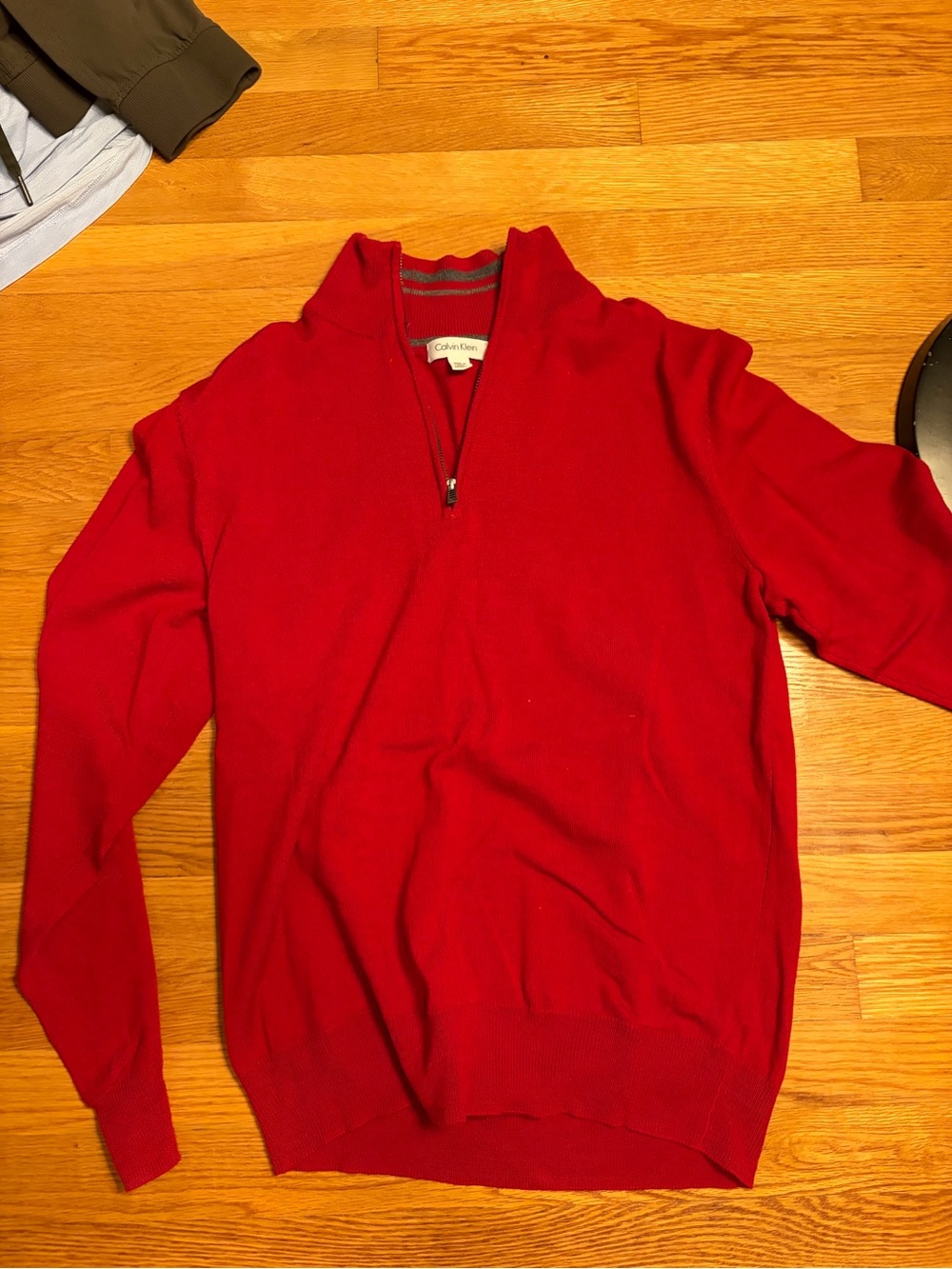 Calvin Klein Men's Bright Red Half-Zip Sweater